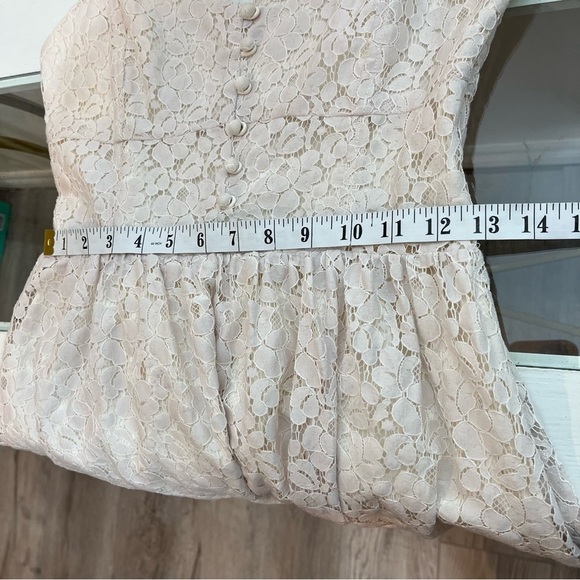 Talula Aritzia Women's Size 6 Debutante Off White Lace Mini Cocktail Dress Lined - Picture 9 of 16